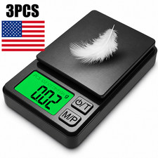 3PCS Mini Digital Pocket Scale 1000g x 0.1g Gram Jewelry Food LCD Travel Scale