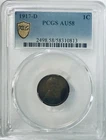 1917 D Linoln Cent PCGS AU58