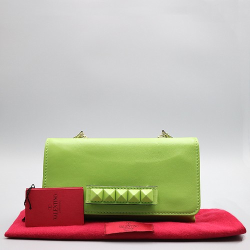 Valentino Green 2-Way Clutch Chain Shoulder Bag
