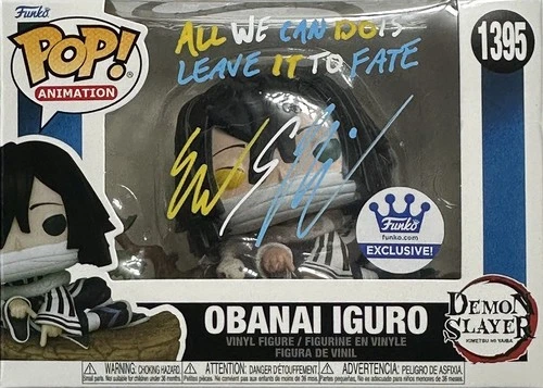 🔥Funko Pop! Demon Slayer: Obanai Iguro #1395 Signed Erik Scott Kimerer W/COA!🔥