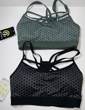 Champion C9 Strappy Front Cami style athletic SPORT bra light pad - BLK or GRN