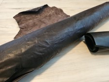 DARK BROWN CRUNCH GRAIN GOATSKIN LEATHER HIDE PANEL,SHEET,SQUARE,12x12x24 6 sq