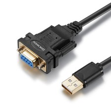 USB to RS232 Adapter with FTDI Chipset, 6.6Ft USB 2.0 Male to RS232 Female DB9
