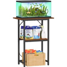 10-20 Gallon Fish Tank Stand, Aquarium Stand 2-Tier Storage Shelves, Heavy Du...
