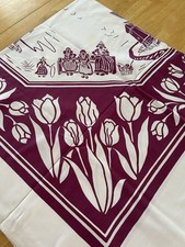 Retro Vintage Plum and White Dutch Windmill T...