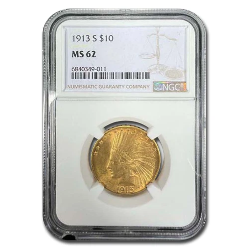 1913-S $10 Indian Gold Eagle MS-62 NGC