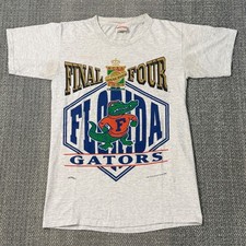 Vintage 90s Florida Gators Final Four 1994 T-Shirt Gray Basketball NCAA Small