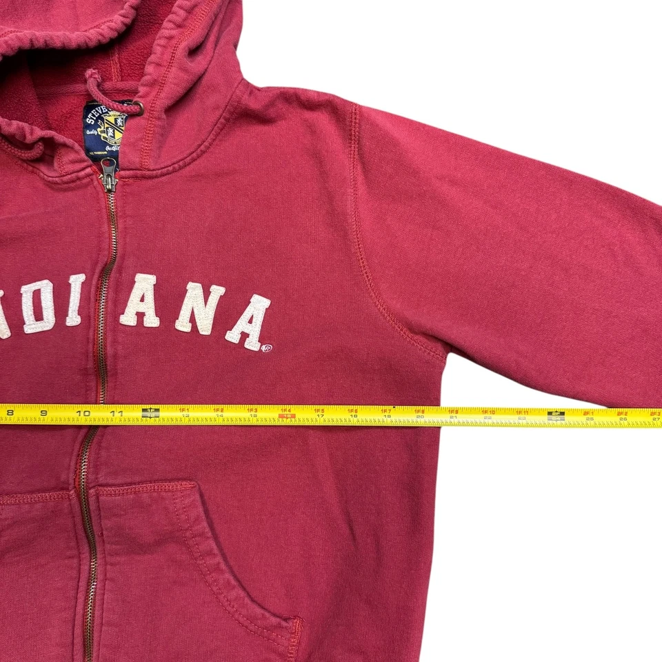 Винтажная женская толстовка с капюшоном Steve & Barry's Indiana University размер XL на красной молнии - Изображение 4 из 4