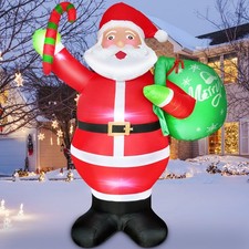 8 FT Christmas Inflatable Santa Claus, Christmas Inflatable Outdoor Decoratio...