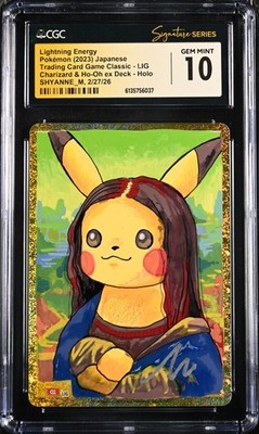 CGC 10 GEM MINT AUTO Energy Shyanne_M Signature Mona Lisa Pikachu