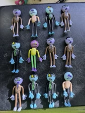 Lot Of 12 Rinco Bendable Rubber Zombies Halloween Figures Toys