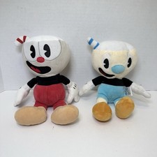 Lot of 2 Funko Cuphead and Mugman Plush Stuffed Animal Toys