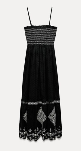 ZARA KLEID XS, S, M, BESTICKT SCHWEIZER PUNKTE SCHWARZ/WEISS | 5770/023 NEU MIT ETIKETT - Bild 14 von 18