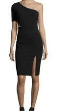Jill Jill Stuart Women's Size 4 One-Shoulder Cutout Black Cocktail Dress