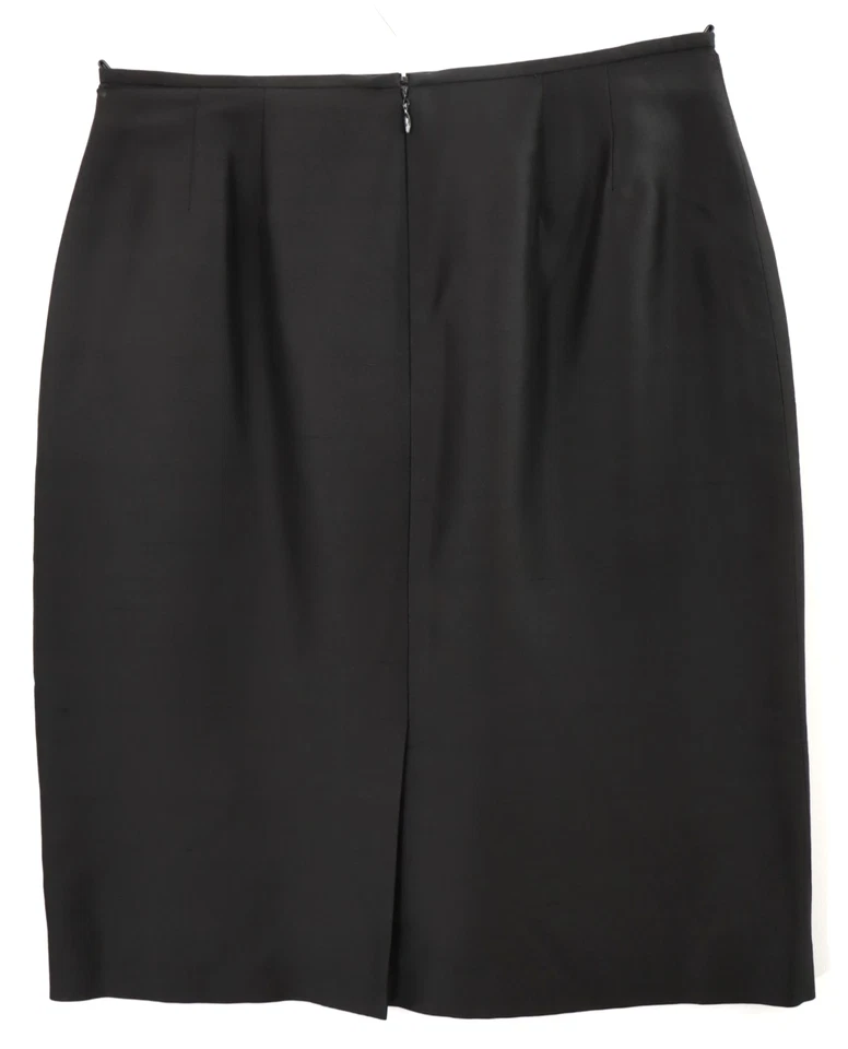 Falda lápiz recta de seda forrada marrón liso talla 8 10 KASPER para mujer Foto 2 de 4