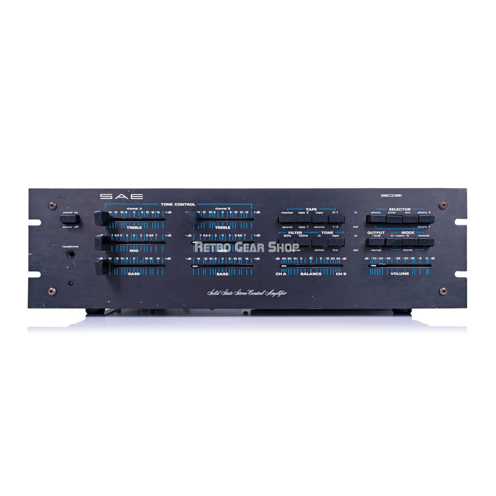 SAE 3031 Solid State Stereo Control Amplifier Amp Vintage Rare as-is