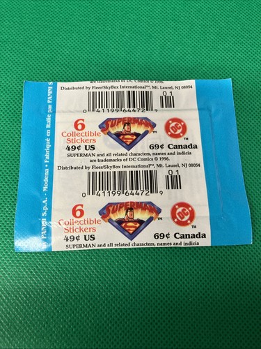 1996 Superman Animated Series Sticker Pack Brand New Sealed Skybox - Picture 2 of 2