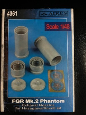 Aires 1/48 4361 RAF Phantom FGR.2 exhaust nozzles (Hasegawa). New.
