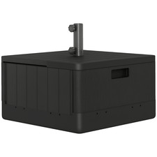 Outsunny Garden Parasol Base, Sand/Water Filled Garden Umbrella Stand, Black