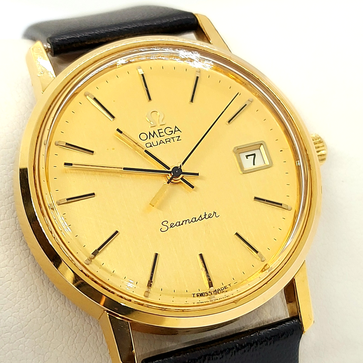 Mint OMEGA Seamaster Quartz 1342 Ref.196.0079 Gold Capped Date