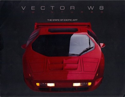 Vector W8 Twinturbo Prospekt, 1992, 6 Seiten !!!