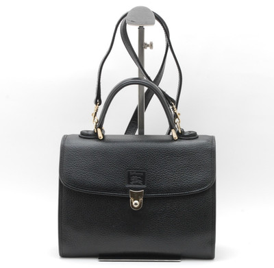 Burberrys Nova Check Vintage Hand Tote Shoulder 2way Bag Black Authentic #1187
