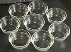 Pyrex 463 Scalloped 3 Ring Glass Custard Cup Set Of 8