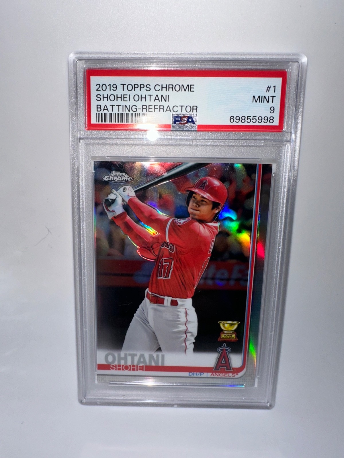 2019 Topps Chrome #1 Shohei Ohtani Batting - Refractor  PSA 9 MINT