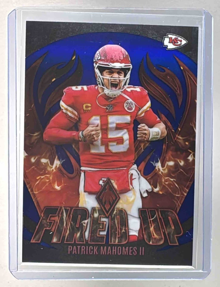 Patrick Mahomes II 2023 Panini Phoenix #FU-1 Blue Fired Up /25