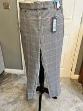 M&S Mia Tailored Trousers Navy, Black and cream houndstooth check Size 14S BNWT