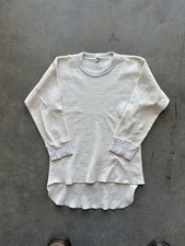 Vintage 70s 80s Hanes Waffle Knit Thermal Long Sleeve Shirt Size Medium