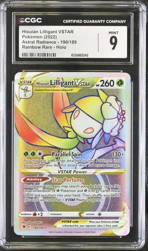 CGC 9 Hisuian Lilligant Vstar 190/189 Astral Radiance RAINBOW RARE Mint