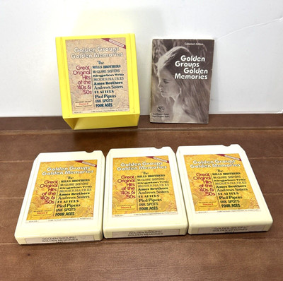 Golden Groups, Golden Memories 8-Track Tapes, Set of 3, Reader's Digest 1980