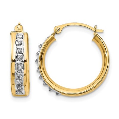 14 Karat Gelbgold Rundschliff Diamant Faszination Creolen L 18 mm, B 5 mm