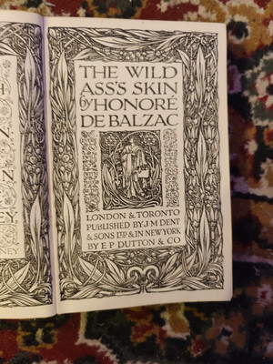 the wild ass's skin balzac everymans library 1919