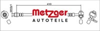 Metzger 4111607 Bremsschlauch FüR Opel FüR Vauxhall