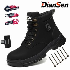 Men Work Boots Steel Toe Anti-Smash Indestructible Shoes Construction Work Shoes