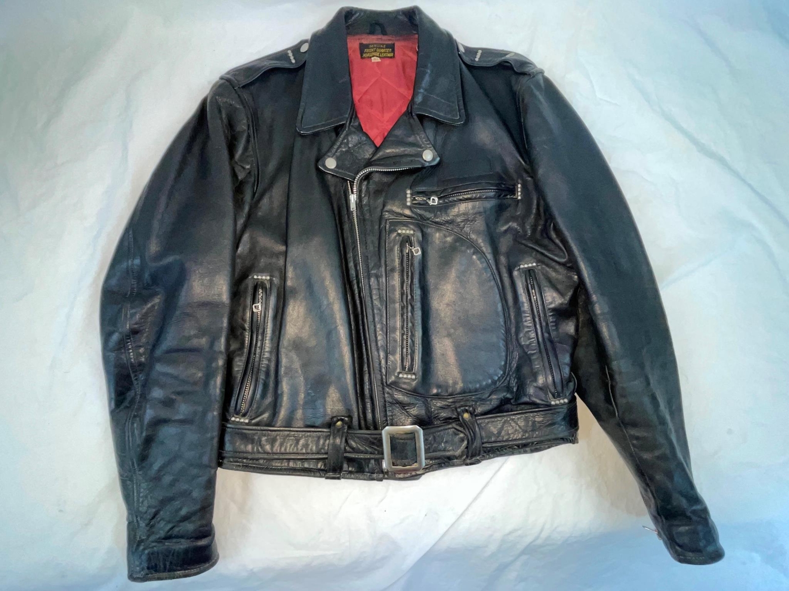 VTG 50S CLEAN 42 HARLEY DAVIDSON MOTORCYCLE HORSEHIDE LEATHER CYCLE CHAMP JACKET image 3