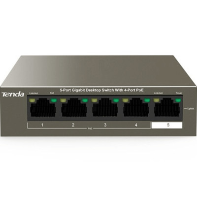 NEW Tenda TEG1105P-4-63W 5-Port Gigabit Desktop Switch 4-Port PoE