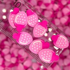 FAKE 10MM Pink Strawberry Fruit Polymer Clay Sprinkle NOT EDIBLE D22-33