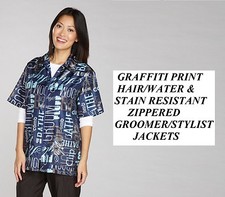 Top Performance Graffiti STYLIST BARBER GROOMER JACKET Hair Water Soil Resistant