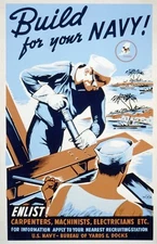Build For Your Navy Poster Print  Reproduction Giclee Print 11x17