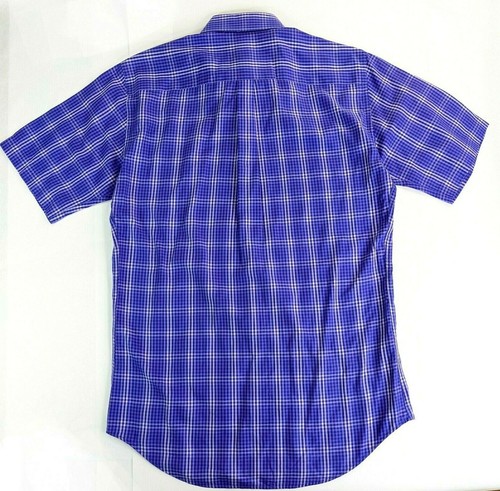 Camisa Peter Millar Para Hombre Manga Corta Abotonada Púrpura Blanca Top - Imagen 5 de 5