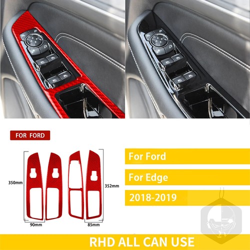 For Ford Edge 2015-2019 Carbon Fiber Window Control Lifting Panel Trim Sticker - Picture 7 of 20