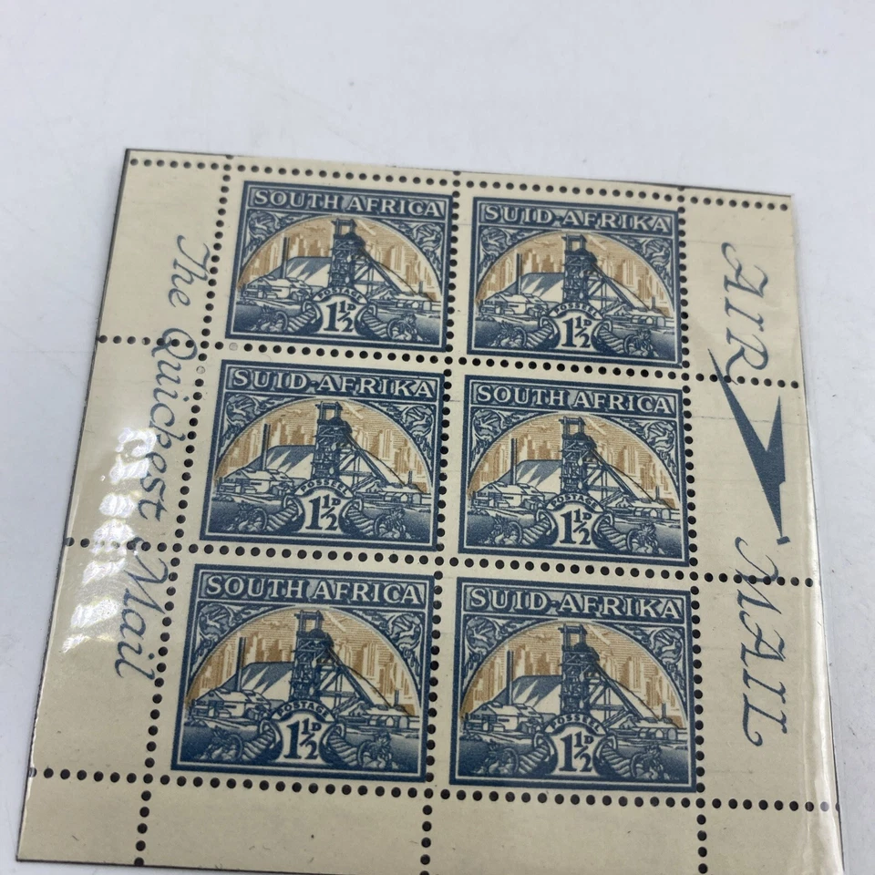 SELLOS DE CORREO AÉREO DE SUDAFRICA - Impresionantes bloques de 3 placas de 6 cada uno (1940’s-50’s) como nuevos Foto 2 de 4