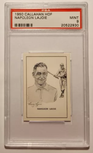 1950 Callahan Hall of Fame Napoleon Nap Lajoie PSA 9 MINT,  Rare,  Only 6 Higher