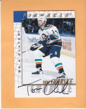 TOM CHORSKE 1997-98 PINNACLE BE A PLAYER #207 AUTOGRAPH NEW YORK ISLANDERS  A2