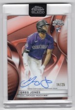 2025 Topps Chrome Black Encased Auto Greg Jones Orange Refractor /25