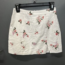 Forever 21 White Floral Skirt Sz S