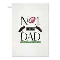 No.1 Dad Rugby Geschirrtuch SpüLlappen - Lustig Des Vaters Tag Geschenk Sport